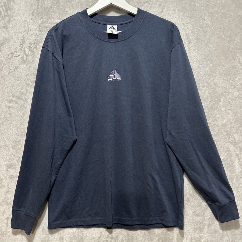 Nike ACG T-Shirt Dri-Fit Long Sleeve Pullover Size S Men's Blue DR7753-437‎